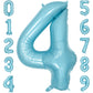 Paticool 40 Inch Blue Number Balloon 4, Large Light Blue Number Foil Mylar Balloons For Birthday Party Celebration Decorations S