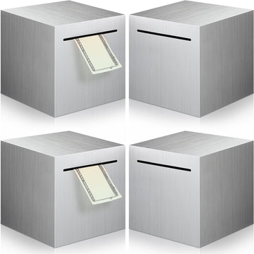 4 Pcs Piggy Bank For Adults Stainless Steel Adults Savings Bank Must Break To Open Metal Money Bank Money Saving Box, 4.72 Inch