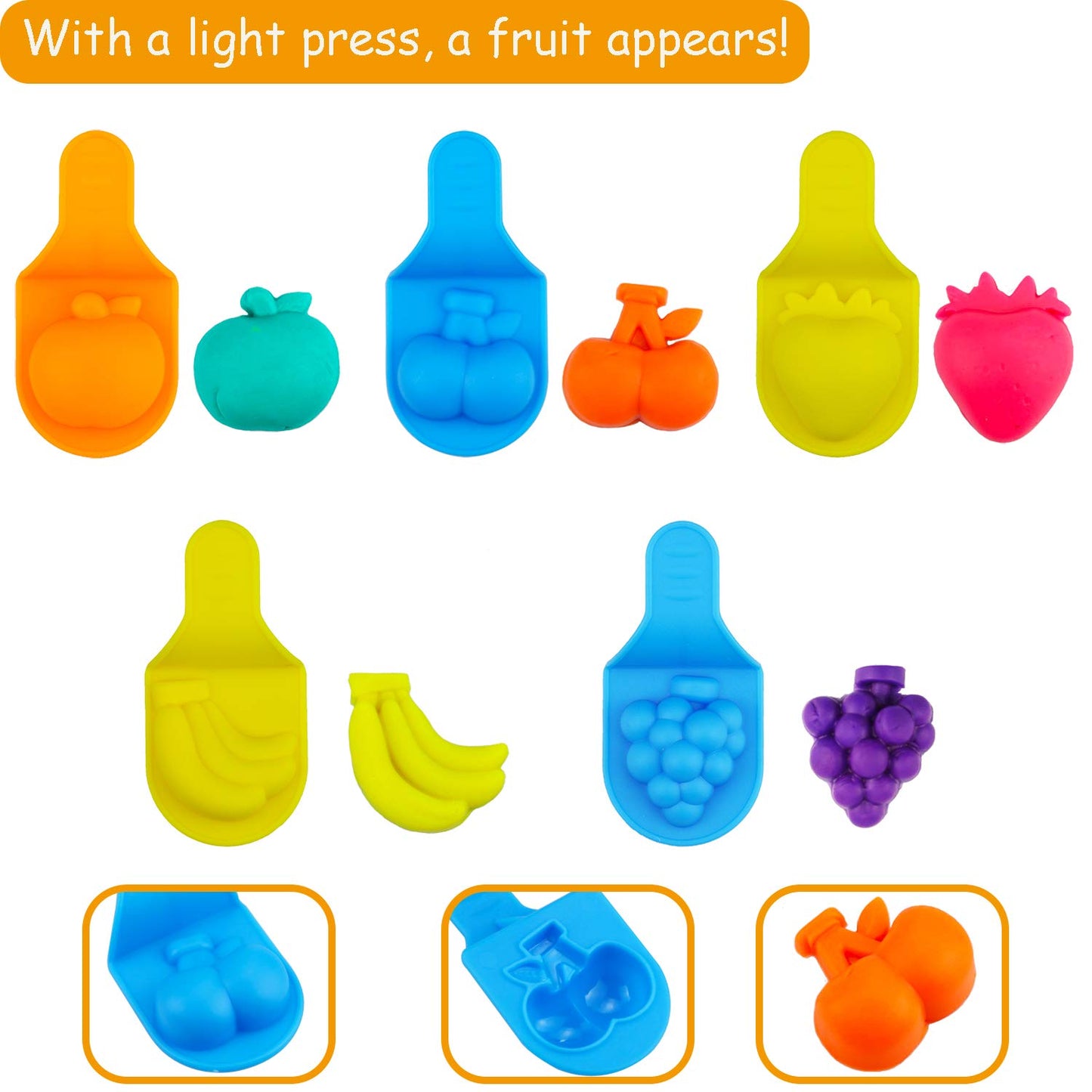 FRIMOONY Plastic Dough Tools for Kids, with Capital Letters, Cookie Cutters, Stamps, Multi-Color, 61 Pieces