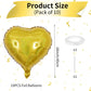 Biapian Gold Heart Balloons, 10Pcs Glitter Gold Heart Shape Balloons Foil, 18Inch Valentines Love Balloons Helium For Valentines