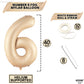 Katchon, Giant Caramel Number 6 Balloon - 40 Inch | 6Th Birthday Balloon For 6Th Birthday Decorations | 6 Balloons For Birthday | Six Balloon Number | 6 Year Old Balloon For 6 Year Decorations
