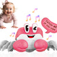 Bekilole Crawling Crab Baby Toys | Boys Gifts Interactive Fun For Tummy Time Moving Walking Running | Musical Toddler Boys Girls Birthday Gift Toys 0+ Months | Battery Not Included - Pink