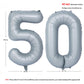 40 In Matte Gray Number Balloons Helium Foil Mylar Balloon Birthday Party Banquet Decoration 50