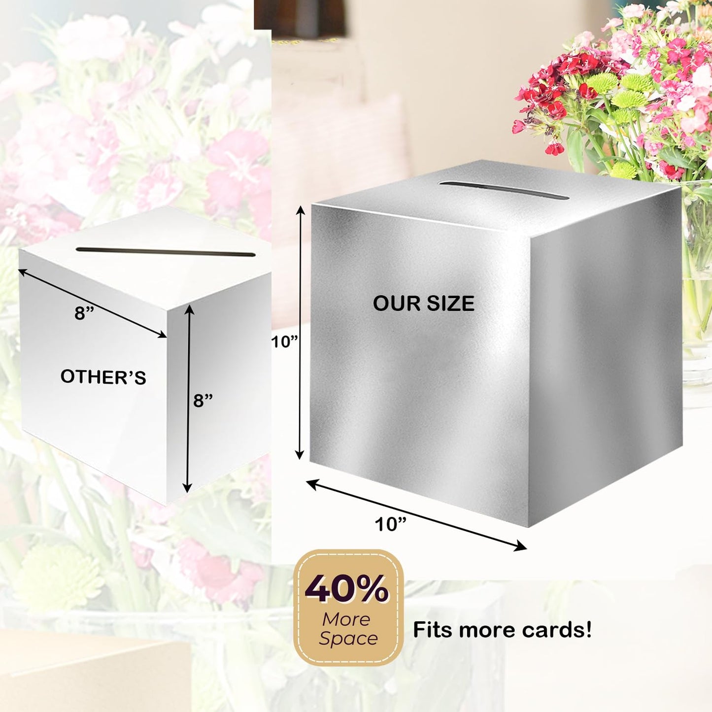 Adorox Money Box Memory Cards Reception Centerpiece Box (Sliver)