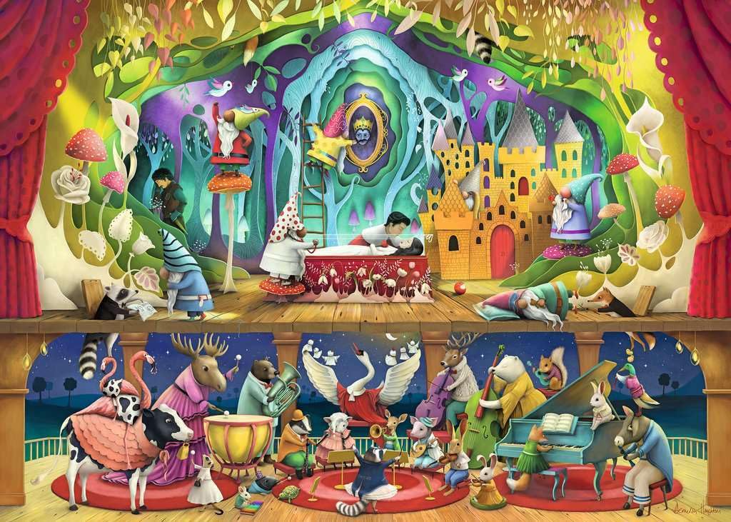 Ravensburger 1000 Piece Jigsaw Puzzle - Snow White & 7 Gnomes, Multicolor, 27.6 x 19.7 inches, Cardboard, Model 120008