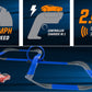 Tracer Racers Remote Control Cordless Glow In The Dark High-Speed Super 8 Speedway Track Set With Two Cars For Dual Racing, Glow Blue