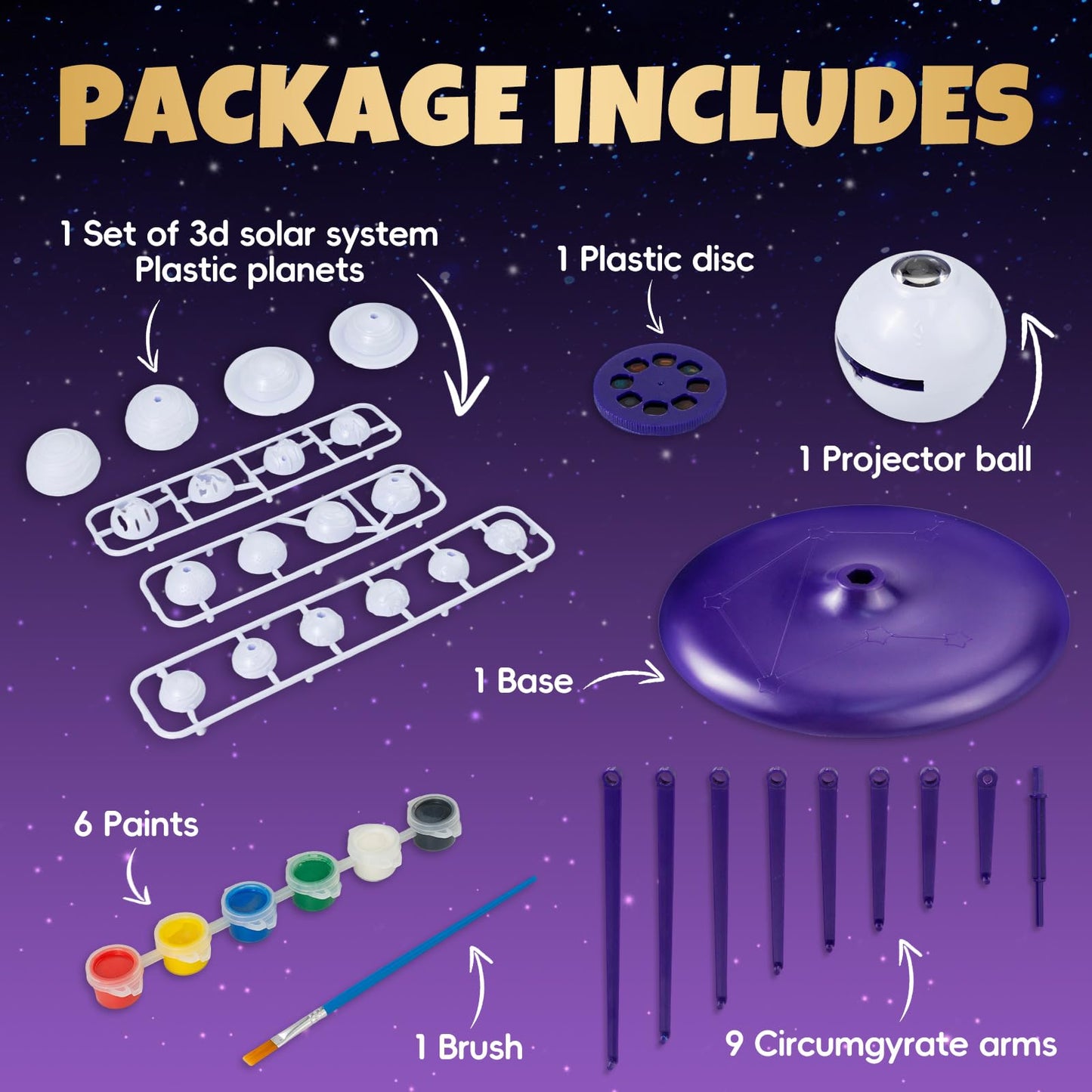 Solar System Model Kit For Kids & Teens- Paint & Build Planet Model,Stem Solar System Painting Craft Kits With Planetarium Proje