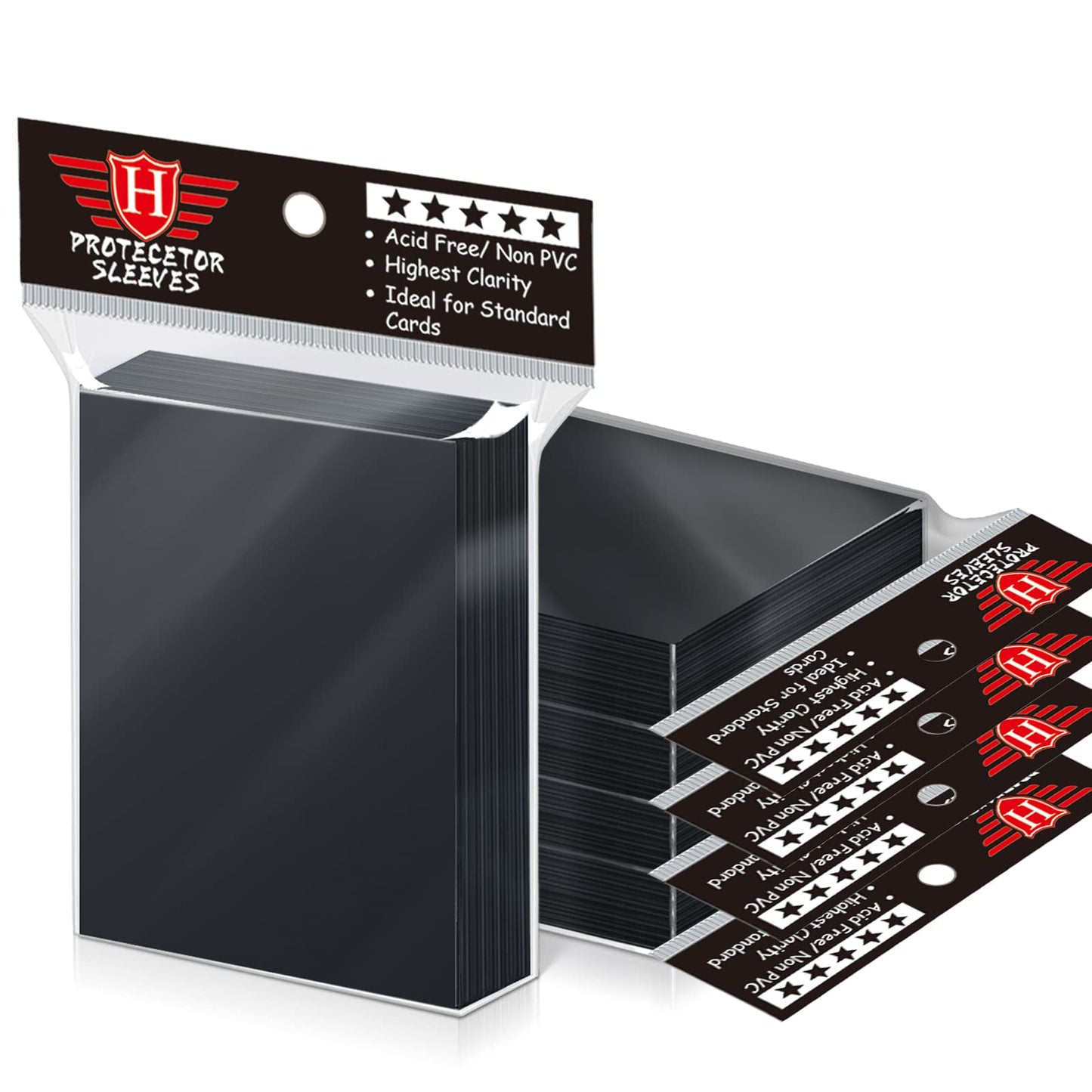 500 Pcs Black Card Sleeves Toploaders For Trading Card, Soft Penny Card Sleeves Card Protectors Plastic Card Holders Fit For Mtg, Baseball Card, Sports Cards, Game Card Standard Cards