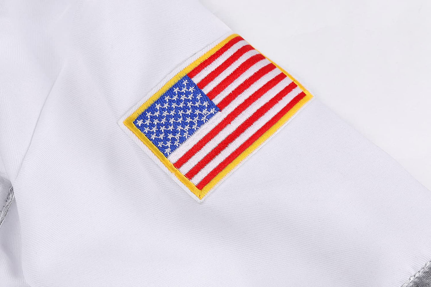 Nuehoryu NASA Pilot Costume for Kids Astronaut NASA Costume for Boys Girls Space Jumpsuit Halloween dress up(5-7 Years)