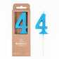 PHD CAKE 2.76 Inch Modern Blue 4 Number Birthday Candles, Blue Number Candles, Cake Number Candles, Party Celebration