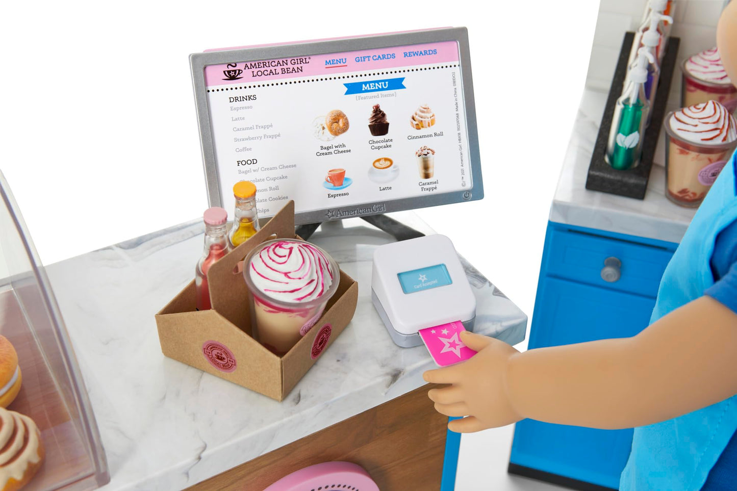 American Girl Truly Me 18-Inch Doll Coffee Shop Playset With Pretend Espresso Machine And Cash Register, For Ages 6+