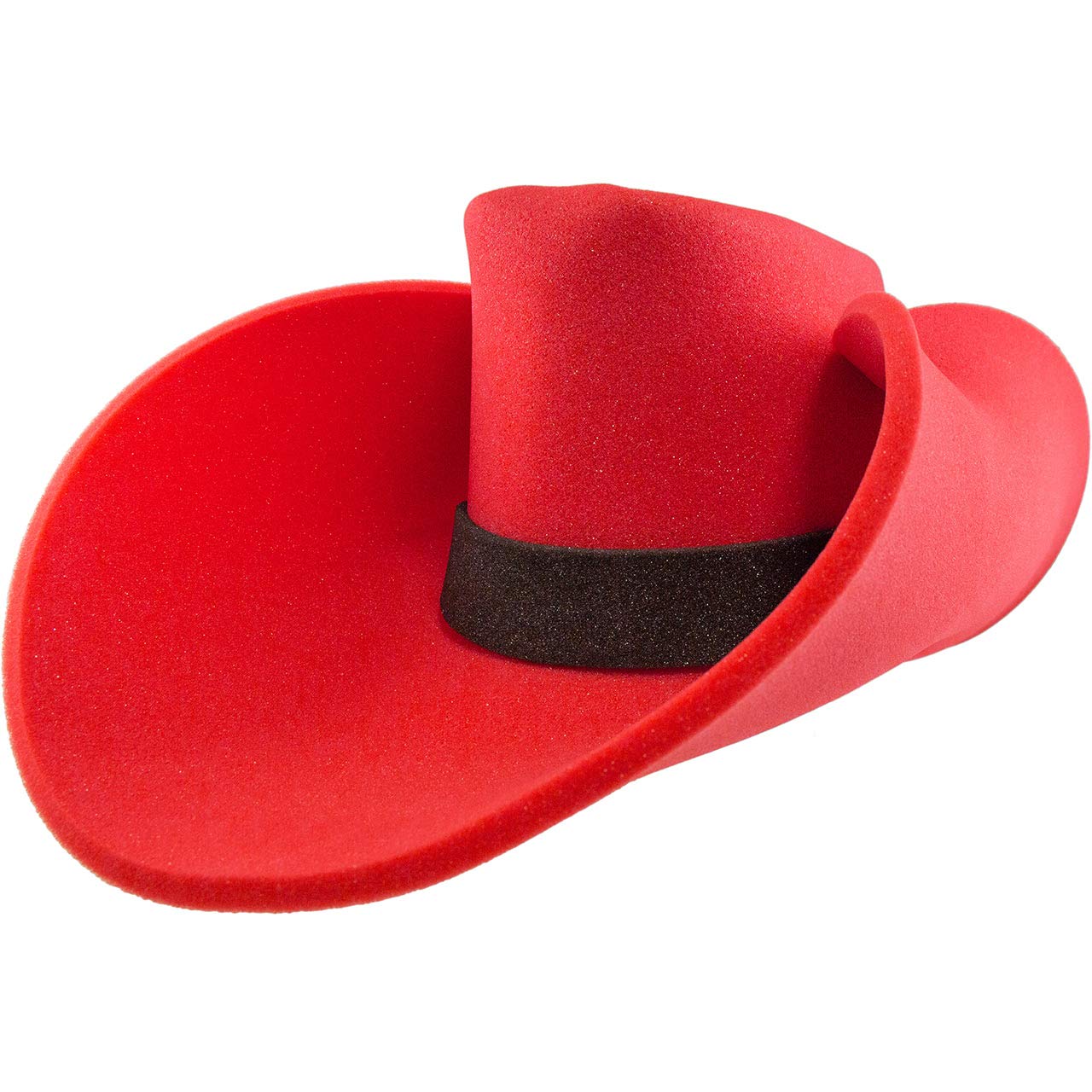 FUNSTITUTION Cowboy Hat - Giant Foam Hat - Oversized Cowboy Hat - Red - For Adults and Kids - Hilarious Hat - Large - Polyuretha