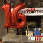 Paticool 40 Inch Red Number Balloon 6, Large Number Foil Balloons Mylar For Girl Boy Birthday Party Celebration Decorations Supp