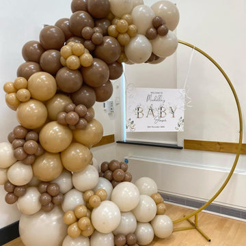 Brown And Gold Balloons, 60Pcs 12 Inch Brown Sand White And Nude Balloon Set With Metallic Gold Confetti Balloons, Latex Helium Balloons For Birthday Wedding Graduation Anniversary Party Decorations