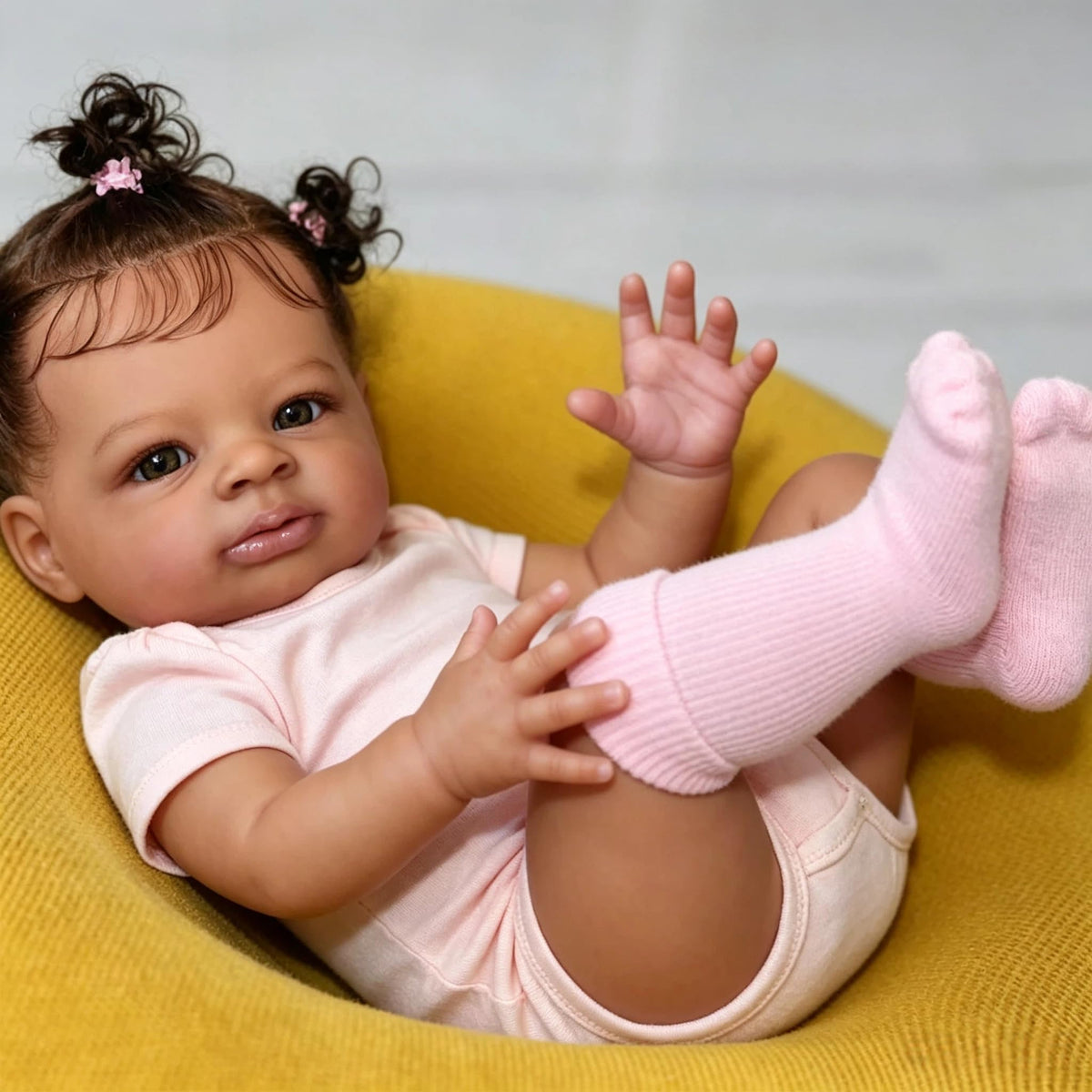 Zero Pam Reborn Baby Dolls Black Girl, 20 Inch Realistic Baby Doll
