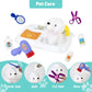 Pet Care Play Set for Kids, 16Pcs Doctor Kit Pretend Play Vet Dog Grooming & Feeding Toys with Backpack, Educational Toys for Gi