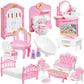 20 Pieces Doll House Furniture and Accessories Set Dollhouse Furniture Set Mini Dollhouse Furniture 1 12 Scale Bedroom Living Room Bathroom Furniture Accessories-New
