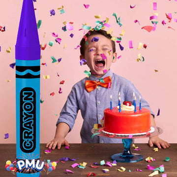 Pmu 36 Inch Giant Crayon Bank Bi-Color Turquoise Blue And Purple (1/Pkg) Pkg/1