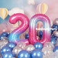 Rainbowq 20 Balloon Number 40 Inch For Women Big Starry 0-9 Foil Mylar Large Balloon Number 20 Happy 20Th Birthday Party Anniver