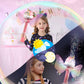 Bubble Wands for Girls Kids, Bubble Machine LED Light Princess Toys with 4 AA Batteries & 2 Solutions, Girl Stuff Outdoor Party