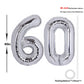 40 Inch Number 60 Balloon Silver Jumbo Giant Big Large Number 60 Foil Mylar Silver Balloons 60Th Birthday Party Anniversary Deco