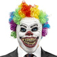 PartyHop Clown Mask with Wig Moving Jaw Latex Full Head Scary Horror Mask Fancy Dress for Halloween Carnival Costume Party