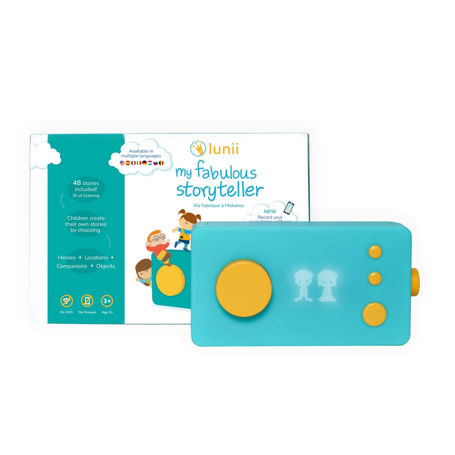 Lunii - My Fabulous Storyteller - Children Craft Their Own Audio Stories - Screen-Free Educational Toy - Kids Toys - English Version