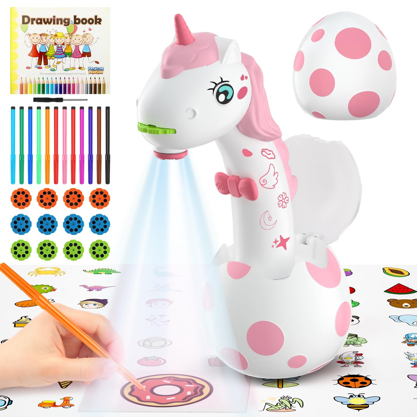 KETIEE Unicorn Drawing Projector Toys for Ages 5-7: Smart Art Sketcher Tracing and Drawing Projector for Kids with Cute Unicorn 