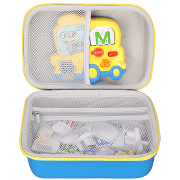 Aproca Hard Storage Travel Case For Leapfrog Fridge Phonics Magnetic Letter Set (Blue-Yellow Zipper) (Case Only)