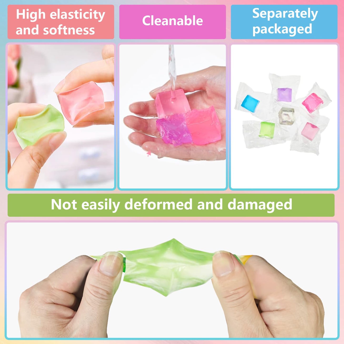 24 Pcs Fidget Stress Balls Bulk  Squeeze Sensory Toys  Mini Ice Cube Stress Balls Toy Age 5 to mature-themed Birthday Christmas