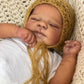 Zero Pam Reborn Baby Dolls Black Boy Sleeping with Curly Hair, 18 Inch African American Soft Vinyl Full Body Silicone Realistic