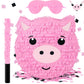 Pig Piata Stick with Blindfold Confetti Set Pig Piata for Birthday Party Decorations Kids Farm Party Gaming Theme Pets Holiday C