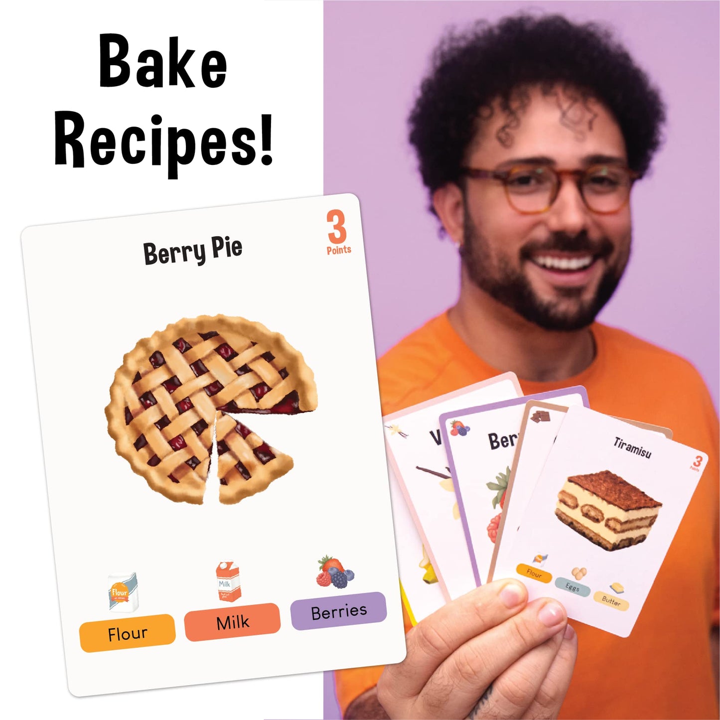 Bake It Happen: A Deliciously Fun Light Strategy Card Game - Ages 6+, 3-10 Players - Kids Party Board Games, Card Games, Family Games For Kids And Adults, Birthday Present For Kids, Vacation
