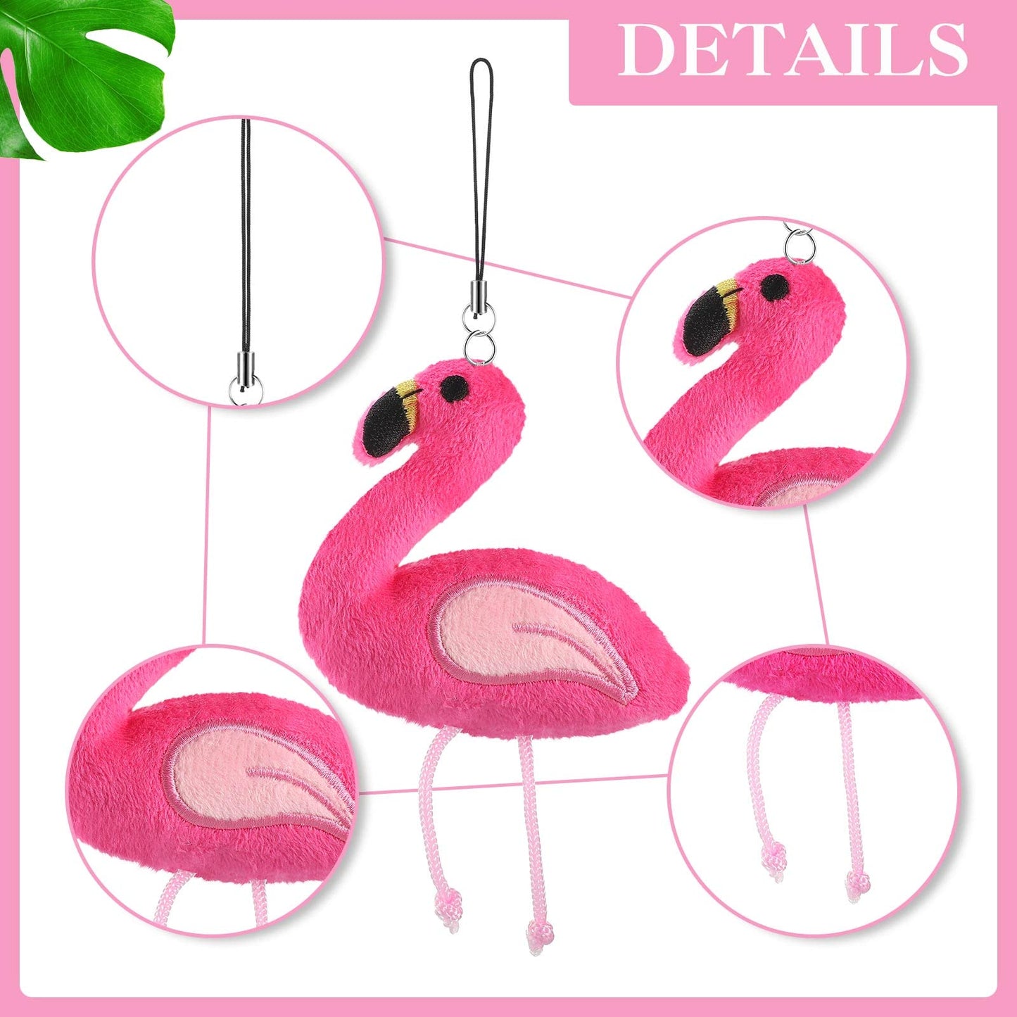 Civaner 30 Pcs Flamingo Ornament Mini Flamingo Stuffed Animal Plush Toys Gift Flamingo Keychain Decorations Pink Flamingo Keychain Set Flamingo Birthday Party Decor For Party Favor