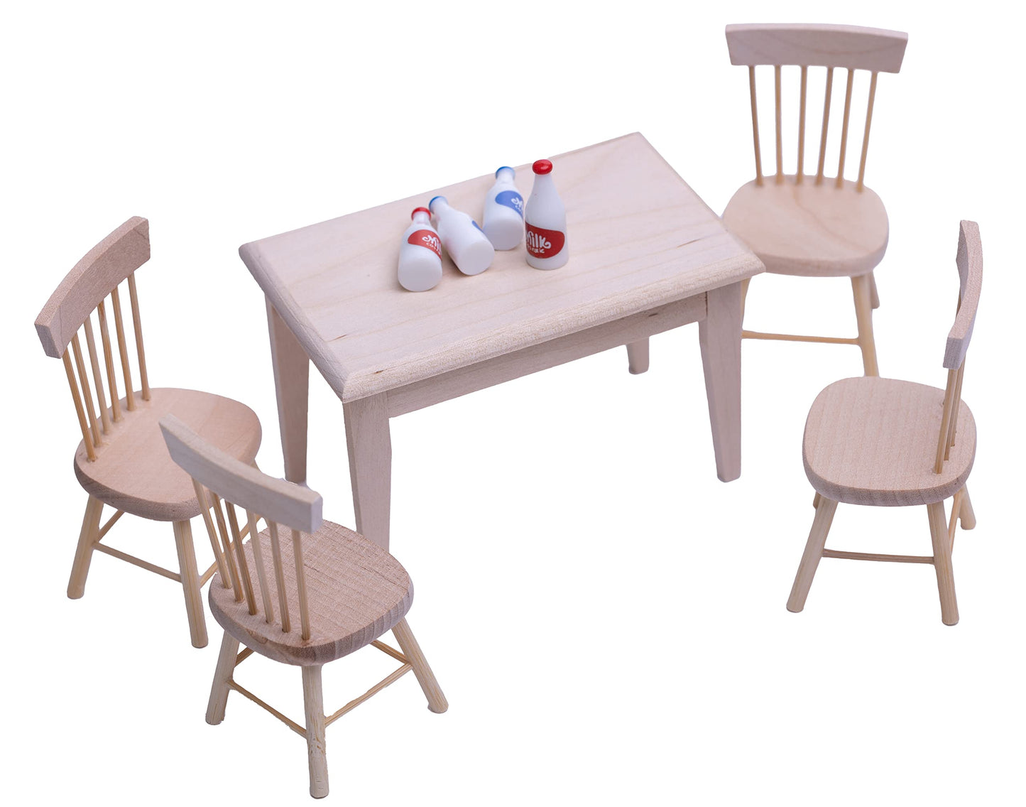 Taponukea Miniature Dollhouse Furniture And Accessories 1 12 Scale Dollhouse Miniature Furniture Wooden Dining Table Chair Bottl
