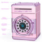 Refasy Electronic Money Bank for Girls, Pink ABS Piggy Bank with Fingerprint Simulation, Ideal for Ages 3-12, Birthday & Xmas Gifts