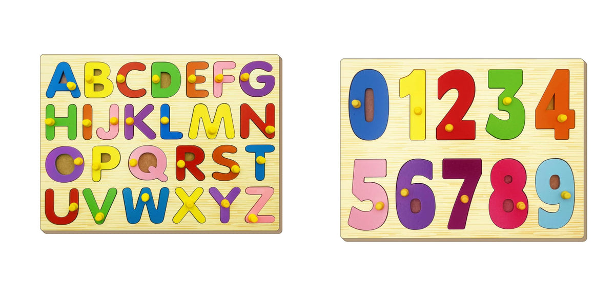 Little Genius Alphabet + Numbers Puzzle Tray Combo Set of 2