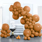 PartyWoo Brown Balloons Pack - 100 pcs in 5"-18" Sizes, Matte Rubber, Perfect for Party Decorations, Model 4711100078573