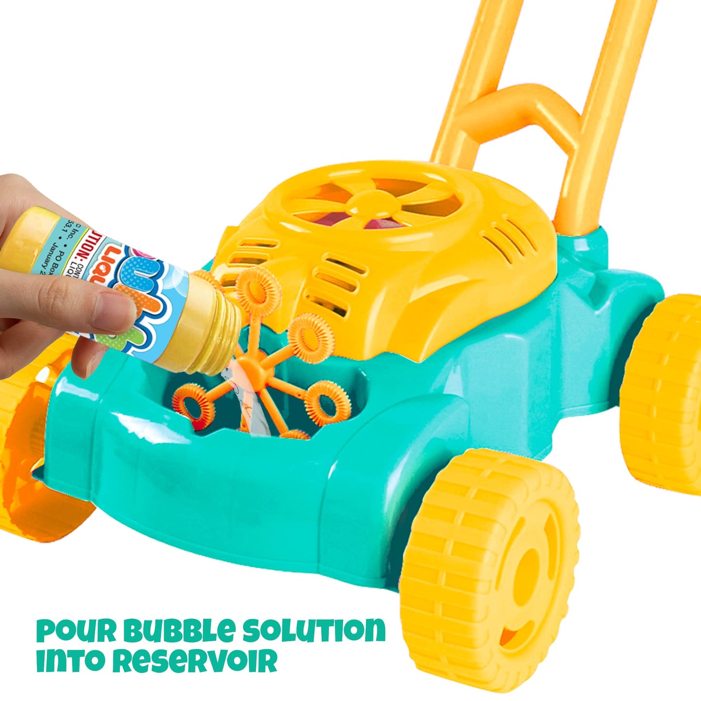 Artcreativity Bubble Lawn Mower For Kids, Electronic Bubble Blower Machine, Summer Outdoor Push Toys For Kids, First Birthday Gift For Boys And Girls (Gender-Neutral)