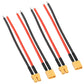 YACSEJAO 2 Pairs XT30U Male and Female Connector 18AWG 4 inch XT30U Plug Silicone w/Battery Straps RC Lipo Battery Cable for RC