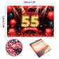 Happy 55th Birthday Banner Backdrop Red and Black 55 Years Old Background Bday Decorations for Women Men Photography Party Suppl