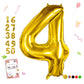 Smlpuame 40 Inch Number Balloon 0-9 Gold Large Number 4 Balloons,Digital Balloons For Birthday Party Celebration Decorations Sup