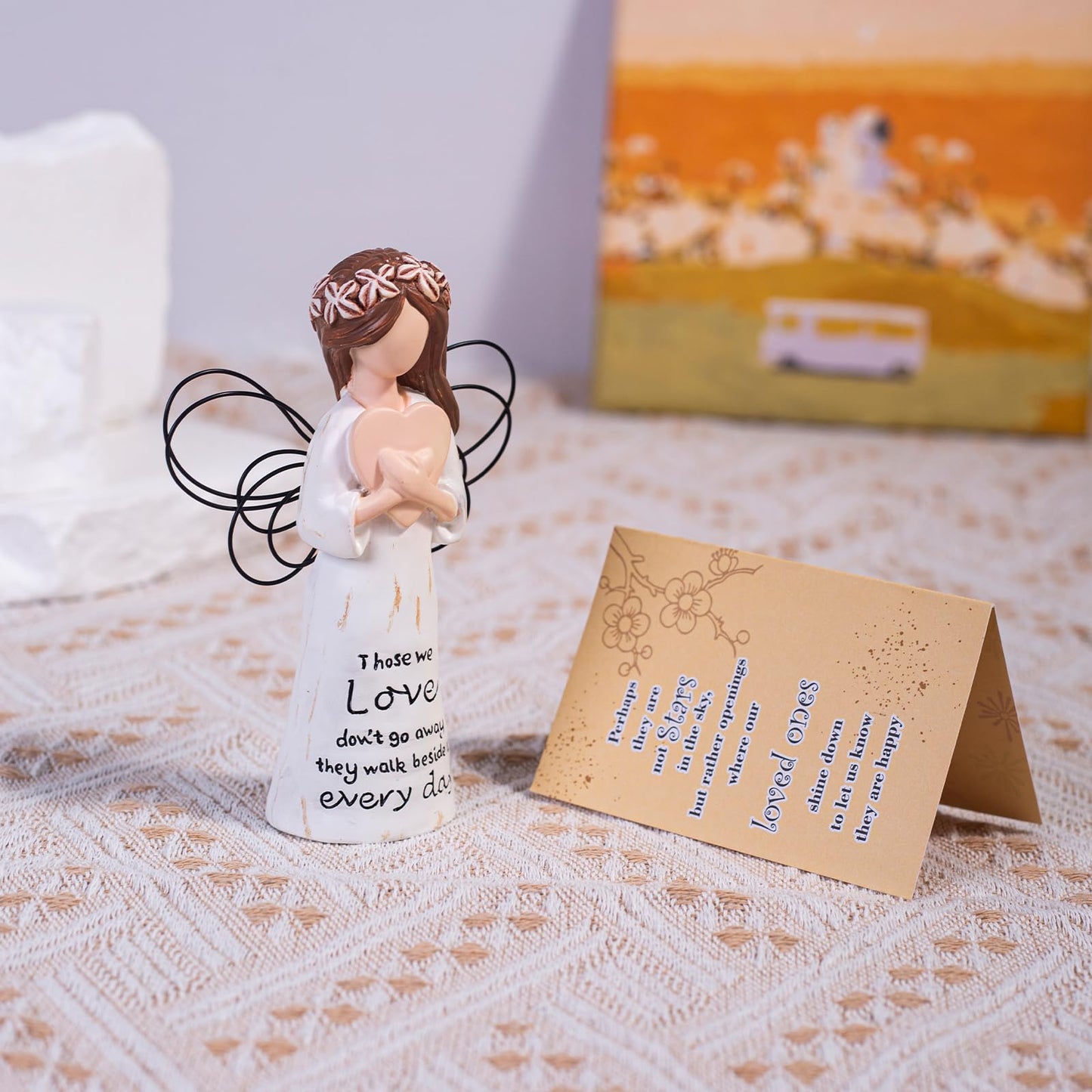 Siguejor Sympathy Gifts, Memorial Gifts For Loss Of A Loved One, Remembrance And Bereavement Gifts, Angel Figurines For Women (H