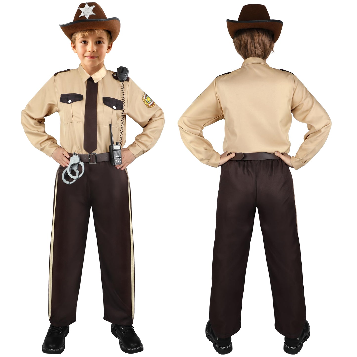 Giftinbox Police Costume For Kids, Sheriff Costume For Boys, Kids Sheriff Cowboy Costume With Accessories Halloween Costumes