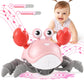 Crawling Crab Baby Girl Toys 3.0, Upgraded Tummy Time Baby Toys, Toddler Easter Basket Stuffers, Walking Dancing Crab With Music Speed Control For 1 2 3 4 5 6+ Year Newborn Birthday Gifts