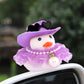 Wonuu Car Rubber Duck Decoration Cute Car Ornament Car Ducks For Dashboard With Dress Heart Shape Sunglasses Necklace, Purple Be