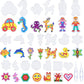 Minelife 20 Pack 5 mm Fuse Beads Boards Clear Plastic Pegboards, Fuse Beads Kit Plastic Animal Shape Template with 20 Pieces Col