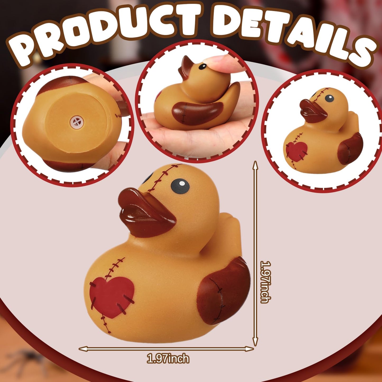 Leyndo 24 Pcs Voodoo Doll Gifts Voodoo Doll Rubber Duck Bulk for Bathtub Positive Floating Pool Squeaky Yellow Brown Duck Gifts for Coworker Friends Party Supplies