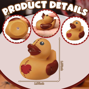 Leyndo 24 Pcs Voodoo Doll Gifts Voodoo Doll Rubber Duck Bulk for Bathtub Positive Floating Pool Squeaky Yellow Brown Duck Gifts for Coworker Friends Party Supplies