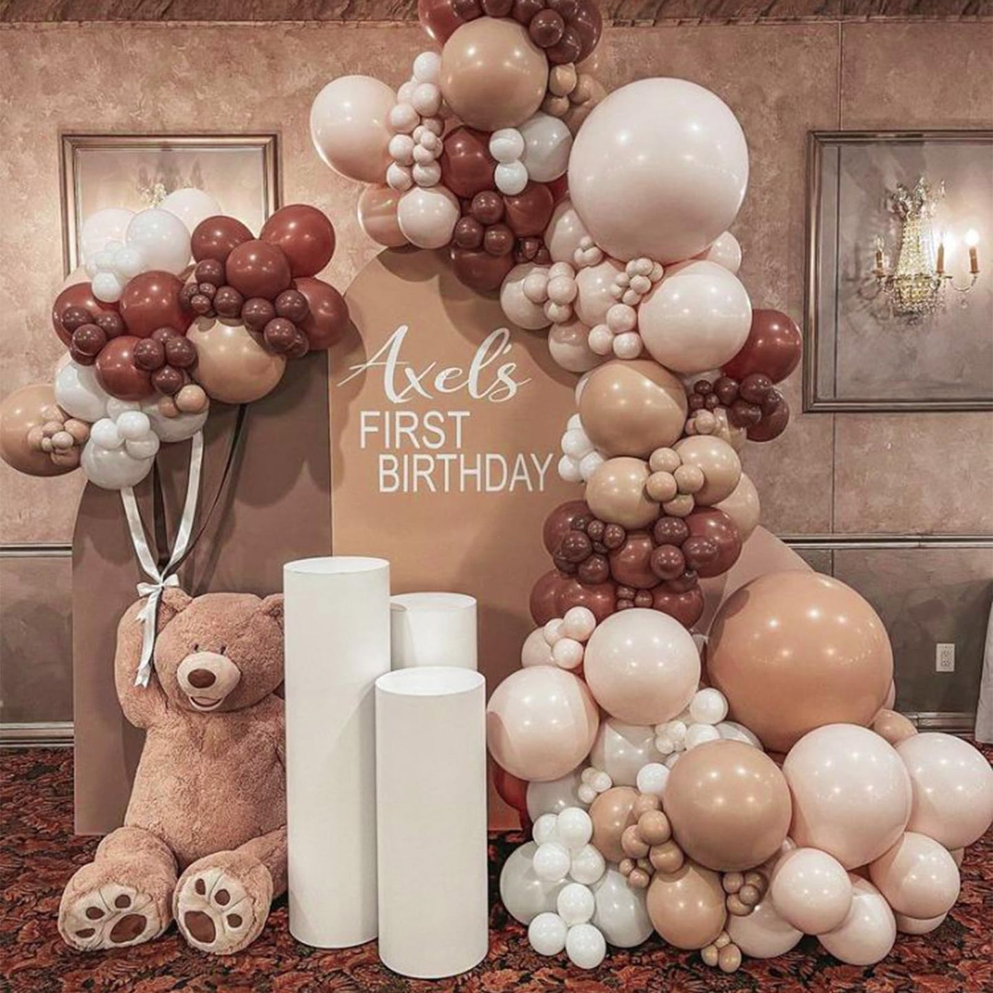 PartyWoo Brown Balloons Pack - 138 pcs, 18"/12"/10"/5" Rubber Balloons for Birthday Decorations, Chocolate Brown F08